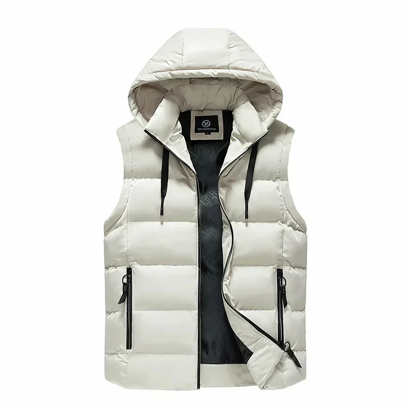 2025 New Puffer Sleeveless Coats Mens Solid Color Down Jacket Winter Warm Vest Jacket Men Waistcoat Outwear Windbreaker Clothing