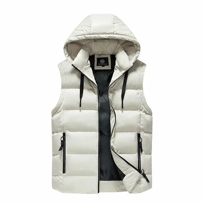 2025 New Puffer Sleeveless Coats Mens Solid Color Down Jacket Winter Warm Vest Jacket Men Waistcoat Outwear Windbreaker Clothing