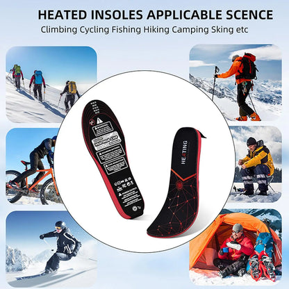 Heated Shoe Insoles Electric Thermal Warmer Insoles Long-Lasting Thermal Shoe Inserts For Winter Camping Hiking Outdoor