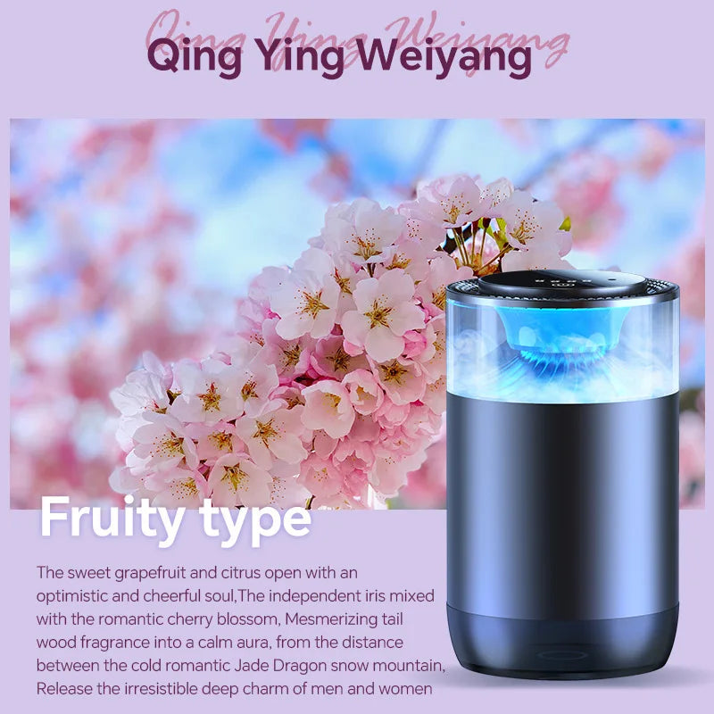 Smart Car Air Aromatherapy Diffuser Rechargeable Car Air Freshener Cloud Mist With Sound Pickup Lamp RGB Light Auto Interior