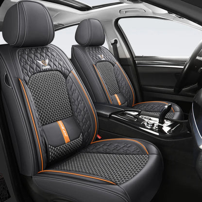 5-seat  car seat cover, new nappa leather ice silk fixed lumbar support, four-season universal, suitable for most cars