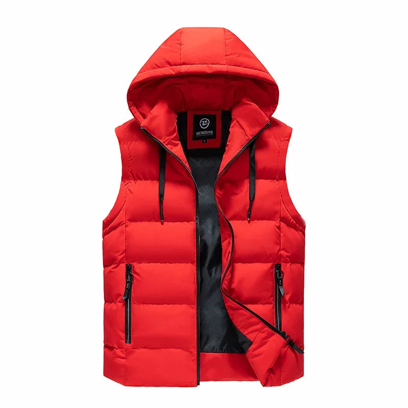 2025 New Puffer Sleeveless Coats Mens Solid Color Down Jacket Winter Warm Vest Jacket Men Waistcoat Outwear Windbreaker Clothing