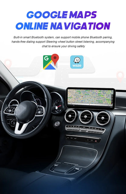 Android 14 CarPlay For Mercedes Benz C Class W205 GLC X253 2014-2018 Car Multimedia Navigation GPS SWC DSP 4G WiFi