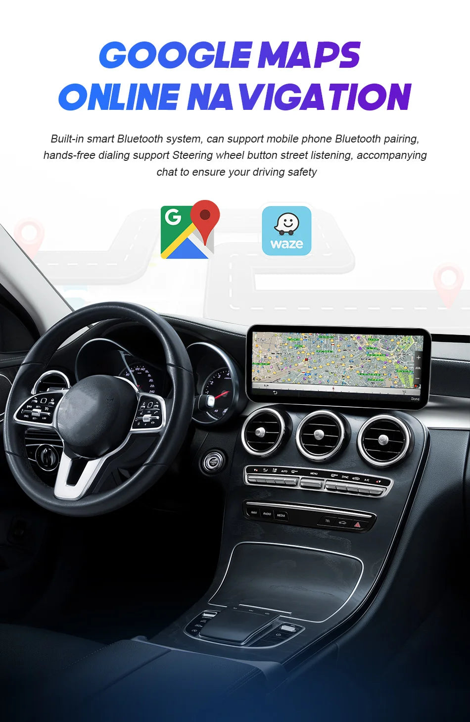 Android Auto Wireless CarPlay For Mercedes Benz C Class W205 GLC X253 V W446 Car Multimedia Navigation GPS DSP Qualcomm 680