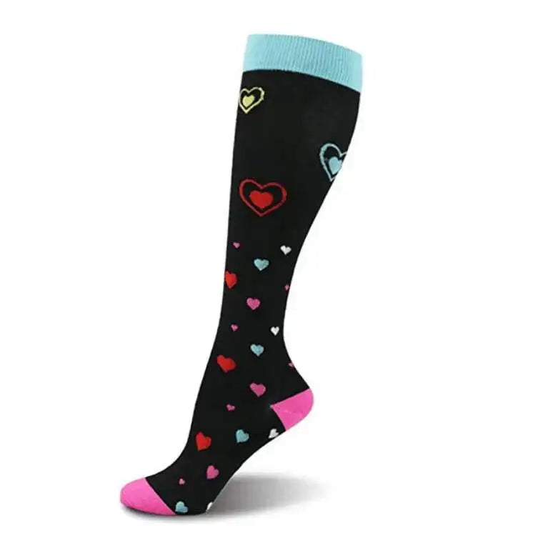 Sport Compression Stockings Funny Pattern Halloween ballon Dot Leg Pressure Running Cycling Multi Color Compress Socks