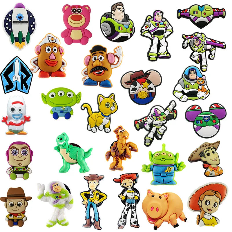 MESUCA 12-200pcs Buzz Lightyear Shoe Charms For Sandals,Shoe Decoration Accessories Shoe Pins Great Gift For Men Women