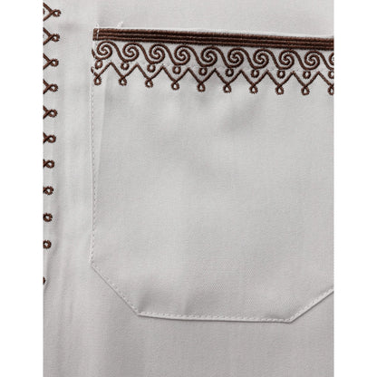 Muslim men's long robe, luxurious high-end fashionable embroidered robe, casual round neck daily holiday men's long robe