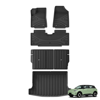 Smabee Left Drive for Geely Xingyuan/EX2 2025 2026 TPE 3D Car Floor Mats Cargo Liner Trunk Pad Black Waterproof Accessories