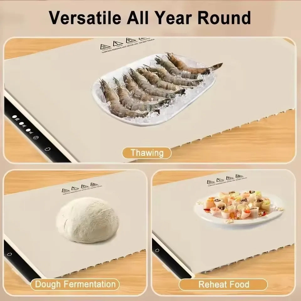 Foldable Food Warmer Electric Warming Tray Food Warming Mat Electric Warming Pad for Food Portable Silicone Foods Warmer Plate