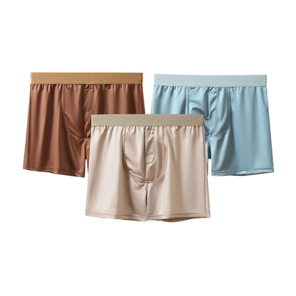 3PCS/Pack Luxury Satin-like Alo Underpants Breathable 10A Antibacterial Silk Mesh Crotch Boxers High Elastic Waistband Underwear