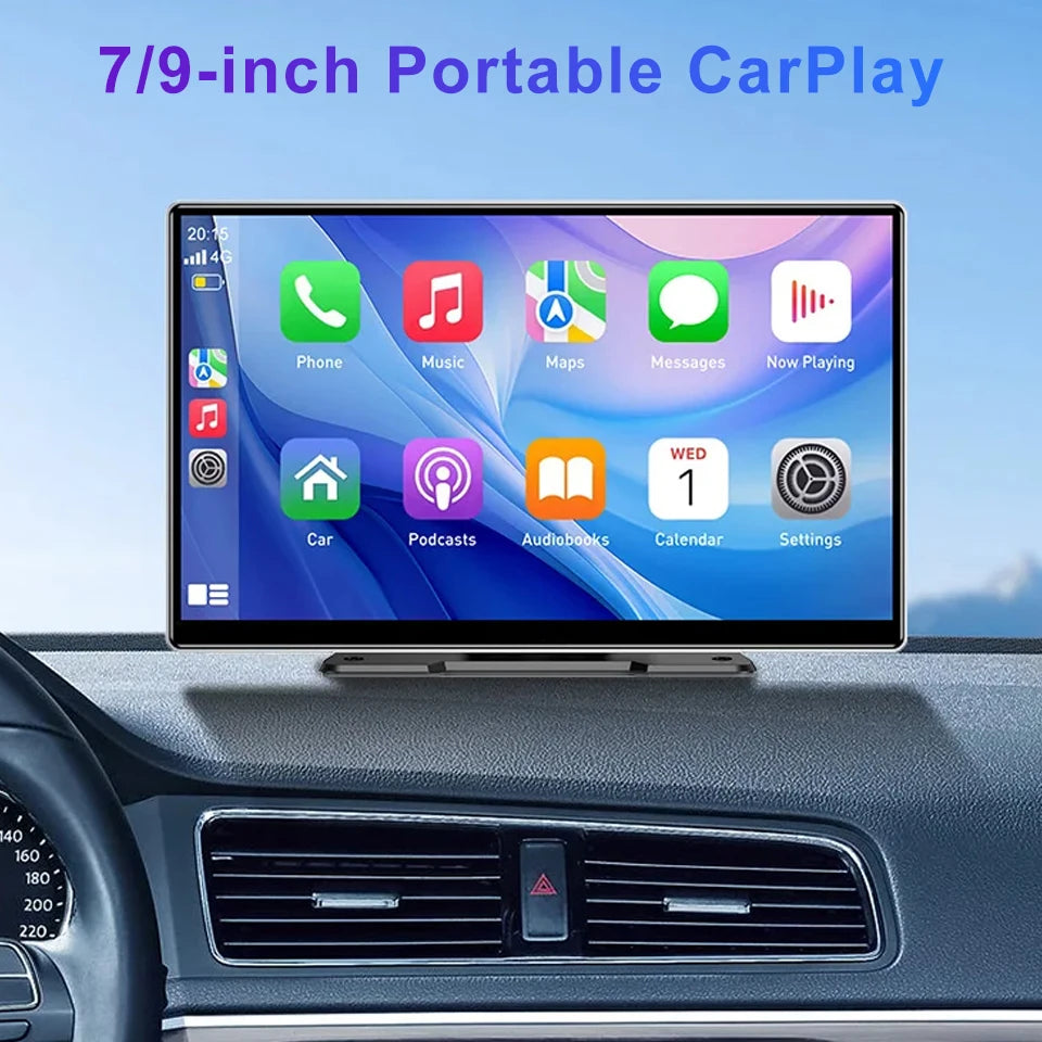 7" / 9" Portable Wireless Carplay Android Auto Car Radio Multimedia Player IPS Touch Screen AUX USB Bluetooth Mirror Link AHD