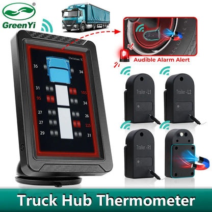 Truck Wheel Hub Temperature Wireless Thermometer Monitoring Truck Trailer Universal Wheel Hub Monitor Brake Real-time Monitoring