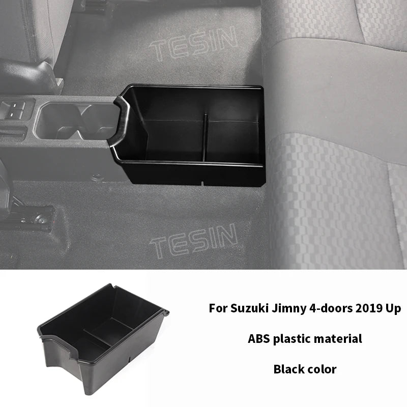 TESIN Car Rear Center Storage Box Organizer for Suzuki Jimny JB74 2/4 Door 2019 2020 2021 2022 2023 2024 Up Interior Accessories