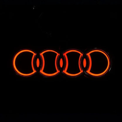 18*5.8CM is suitable for 5D Audi refitting personalized decorative light Q3 A3 Q5 TT A5 A8 rear logo LED light emitting logo.