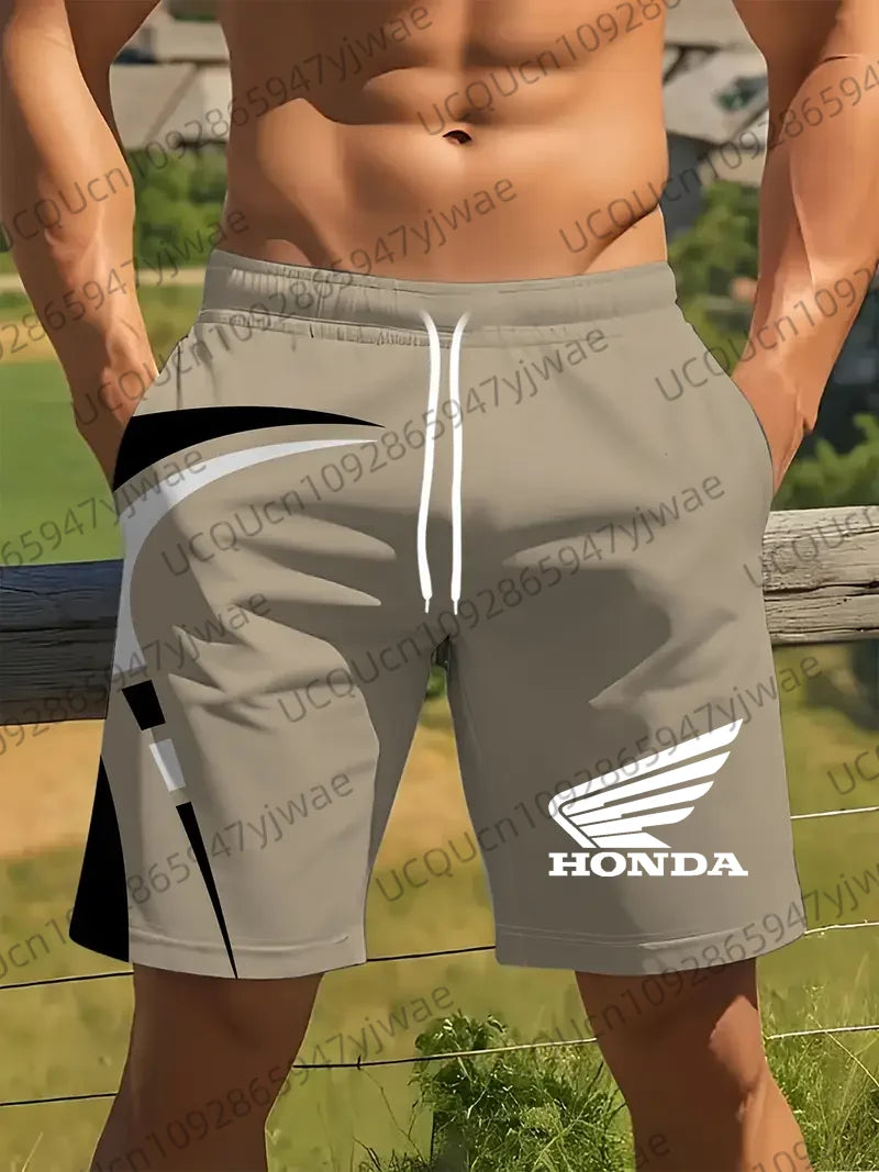Honda 26 Trendy Fashion Shorts, Sports Motorcycle Riding Shorts, Quick-Dry Breathable Athletic Shorts