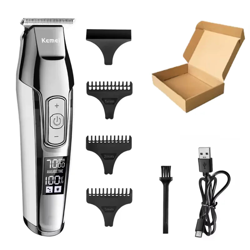 Kemei Hair Clipper KM-5027 Or Blade Trimmer for Men Adjustable Speed LED Digital Hair Clipper Carving Clippers Electric Razor