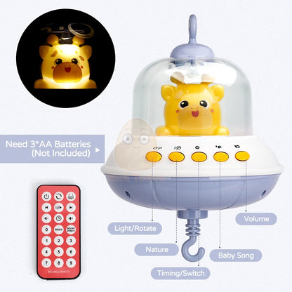Baby Toy 0 12 Months Crib Mobile Musical Rattle For Newborn Music Box Projector Rotating Holder Bed Bell Infant Gifts