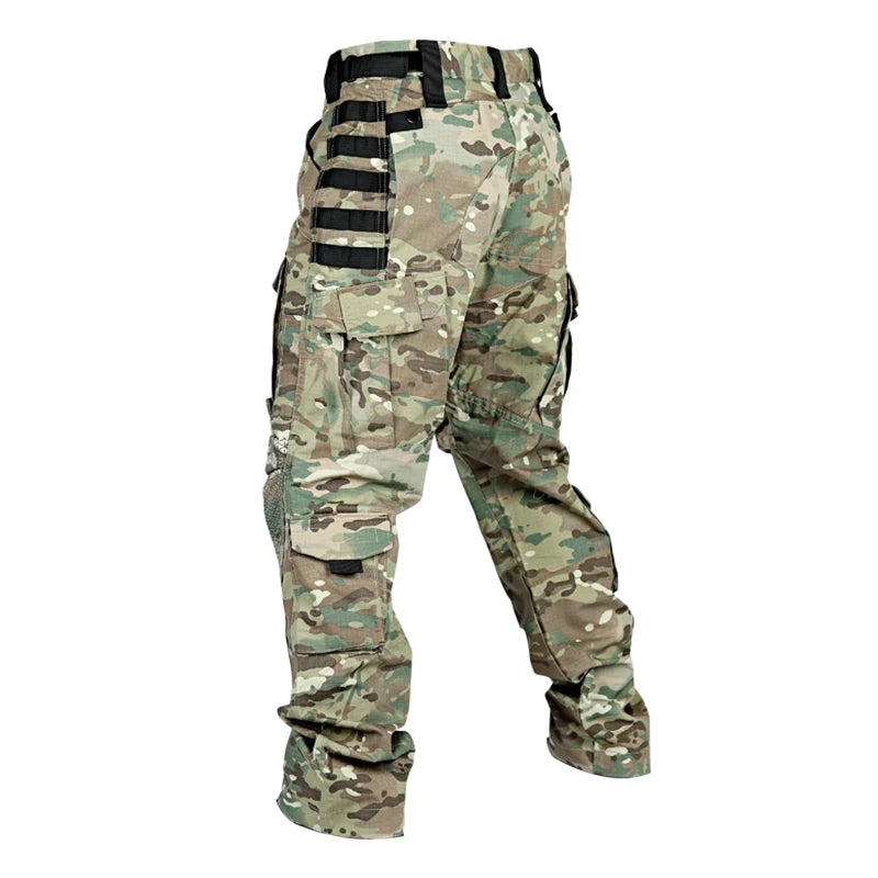 Men Military Tactics Pants Quick Dry Tactical Cargo Pants Wear-Resistant Multi-Pocket Men's Trousers Loose Combat Work Pant Male