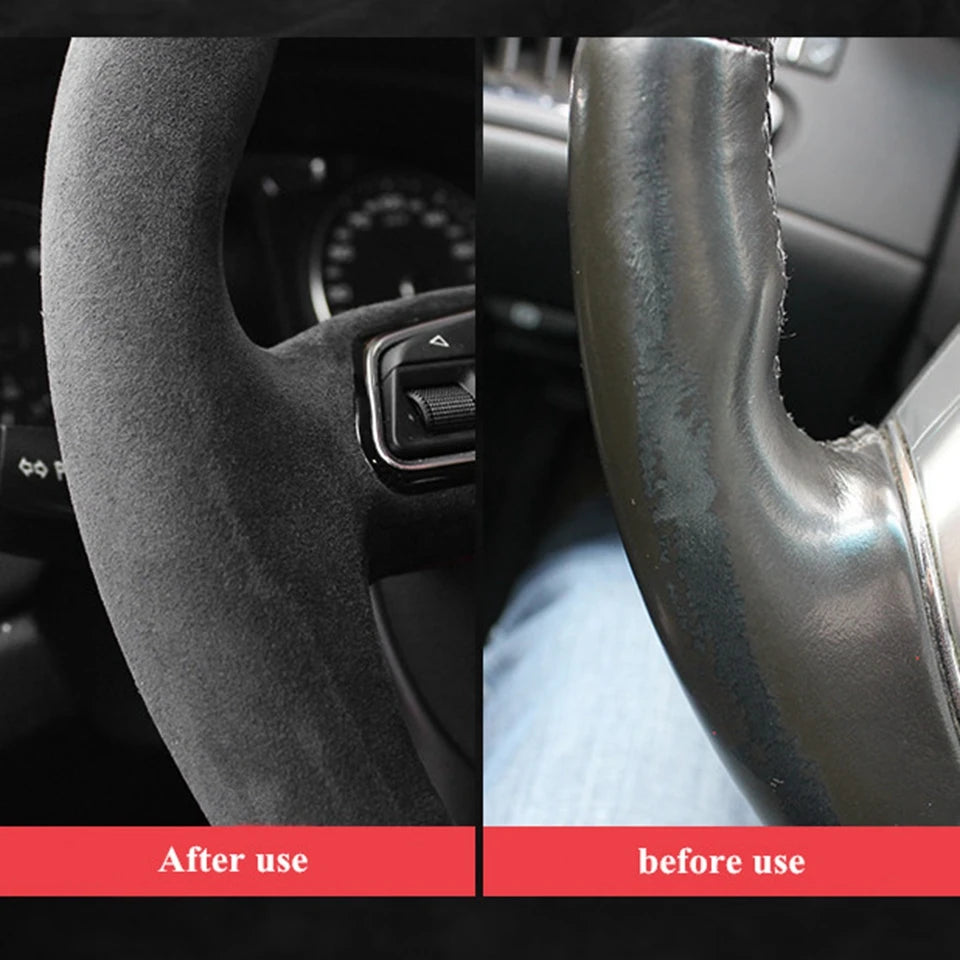 Car Steering Wheel Braid For Seat Leon 5F Mk3 2013-2020 Ibiza 6J Tarraco Arona Ateca Alhambra Suede Car Steering Wheel Cover