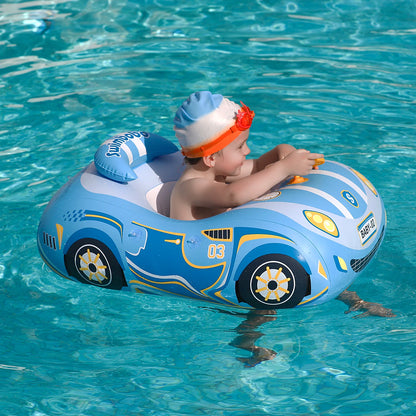 Kids Car Swimming Seat Float Ring Inflatable Infant Floating For Summer Swim Boat Circle Bathing Water Toy with Canopy
