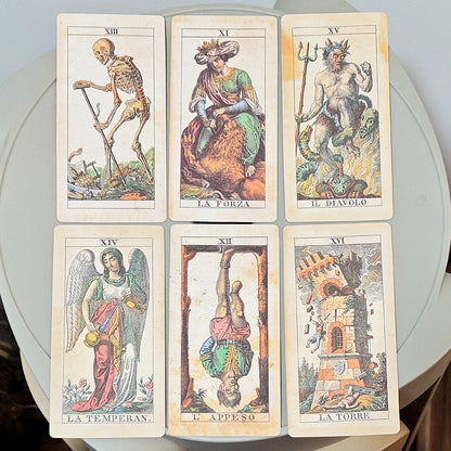 78 Pcs Double-embossed Cards 12*6cm Tarot Soprafino 1830 Vintage Italian Tarot Deck in Rigid Box, Historical Reproduction