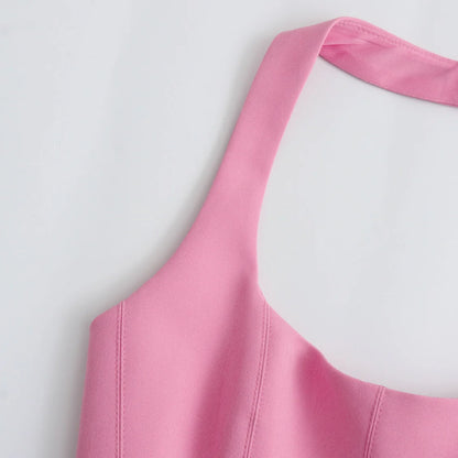 BSAY Women Fashion Summer White Halter Backless O-neck Comfortable Sling Crop Top Chic Female Sexy Streetwear Vest Mujer