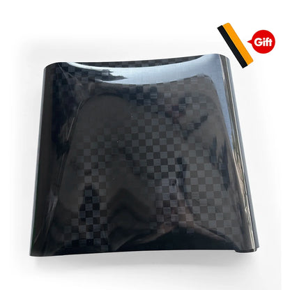 Premium Black Plaid Forged Carbon Fiber Vinyl Car Body Wrap Film For Vehicle Motorcycle Protecto Car Sticker Car Accessories