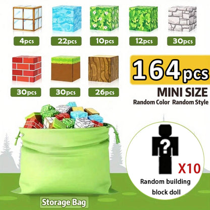 Magnetic Building Block Toy Mine World Creativity Stacking Forest Brick Figure Model Set Educational Kids for Boy Girls Gift