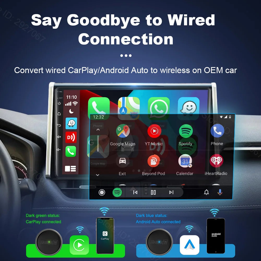 CarlinKit Mini Ultra 3 Wireless CarPlay & Android Auto Adapter Wired To Wireless USB Dongle Plug and Play Fast Auto Connection