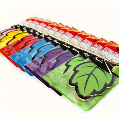 6/12/18/24/48/60pcs Leaf Shape Car Air Freshener Natural Tea Paper Auto Hanging Vanilla Perfume Fragrance Accessories Interior
