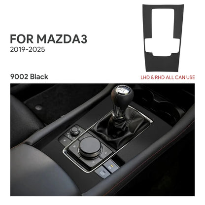 For Mazda 3 Axela 2019 2020 2021 2022 2023 2024 2025 Central Console Gear Shift Panel Top Suede Sticker Car Interior Trim