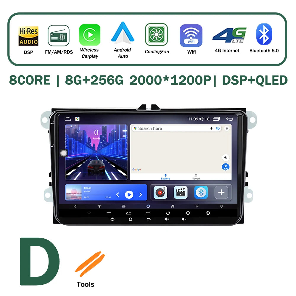 Android OS for VW Volkswagen Golf Polo Skoda Rapid Octavia Tiguan Passat Amarok Car Multimedia Video Stereo Player GPS Carplay