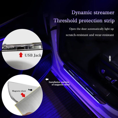 Customized Upgrade LED Welcome Pedal Scuff Plate Pedal Car Door Sill Pathway Light For Chery Tiggo 2 3 4 5 6 7 8 3X 5X Pro T11