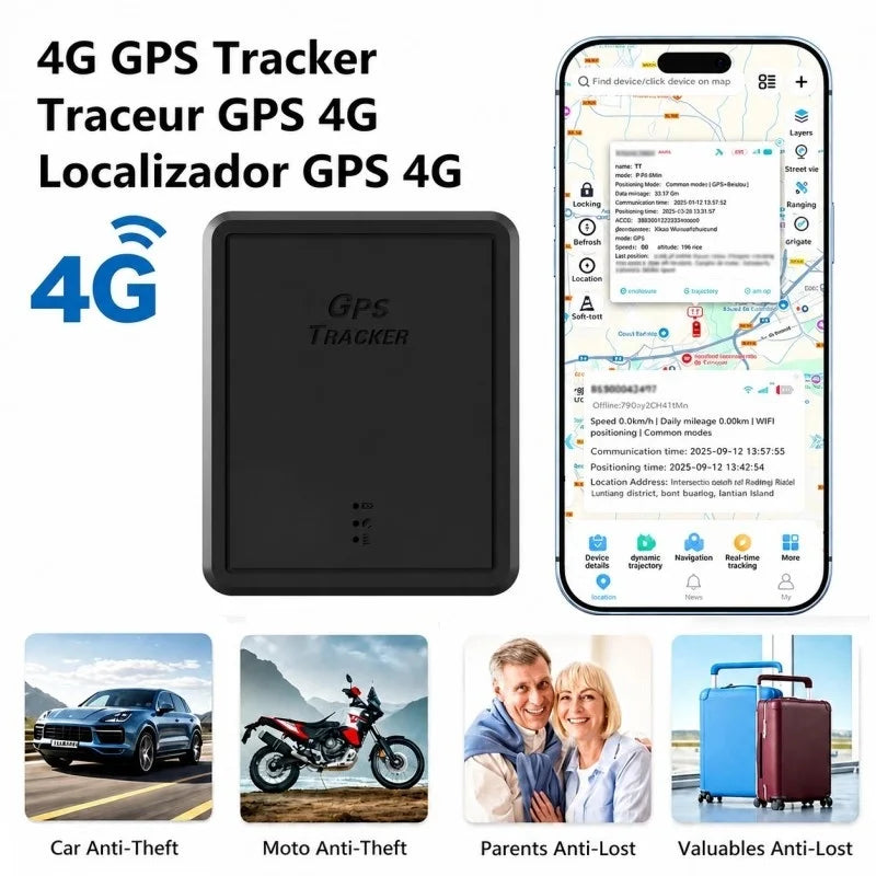 4G GPS Tracker Car 10000/20000mAh Vehicle GPS Locator Real-time GPS Tracking Device Long Standby Anti-theft Alarm Position APP