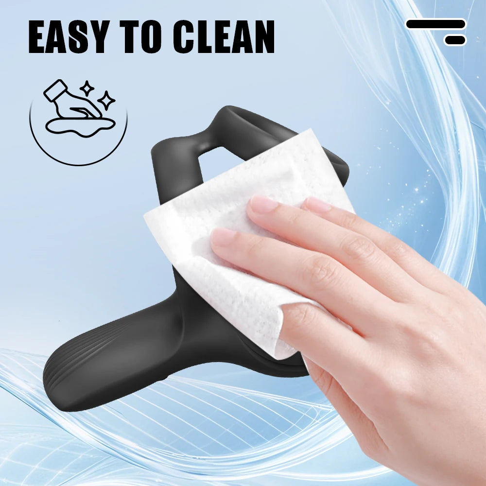 Powerful Vibrating Cock Ring 3 IN 1 Testicle Massager Perineum Stimulator for Men Sex Toys Male Penis Ring Vibrator Adult Goods