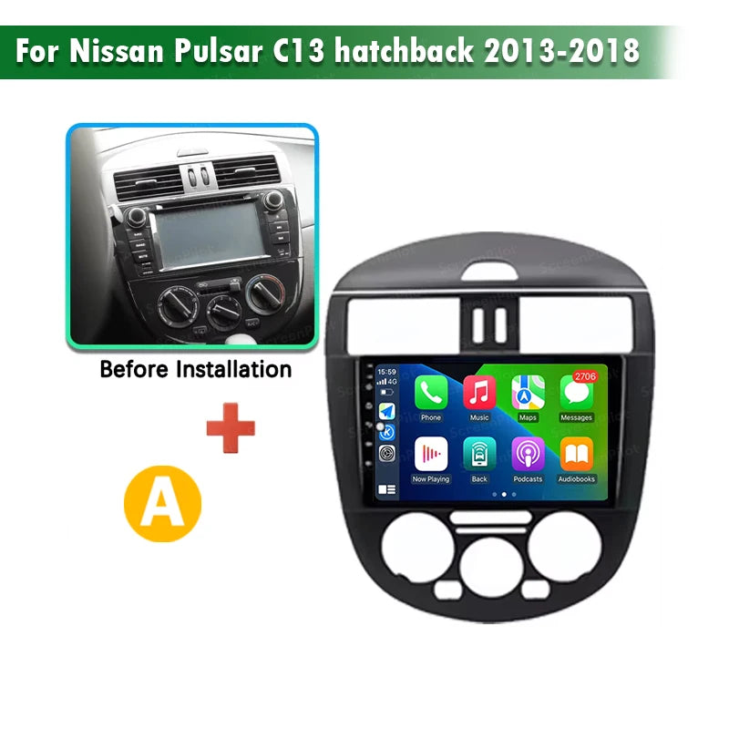 9 inch for Nissan Pulsar 6 NB17 2014 - 2018 Android 16 Wireless CarPlay Car Radio Video Multimedia Player GPS Navi DSP Stereo 4G