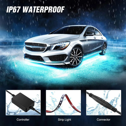 4Pcs RGB LED Underglow Strip Lights 252 LEDs Sound Active with Remote for Cars SUV Truck