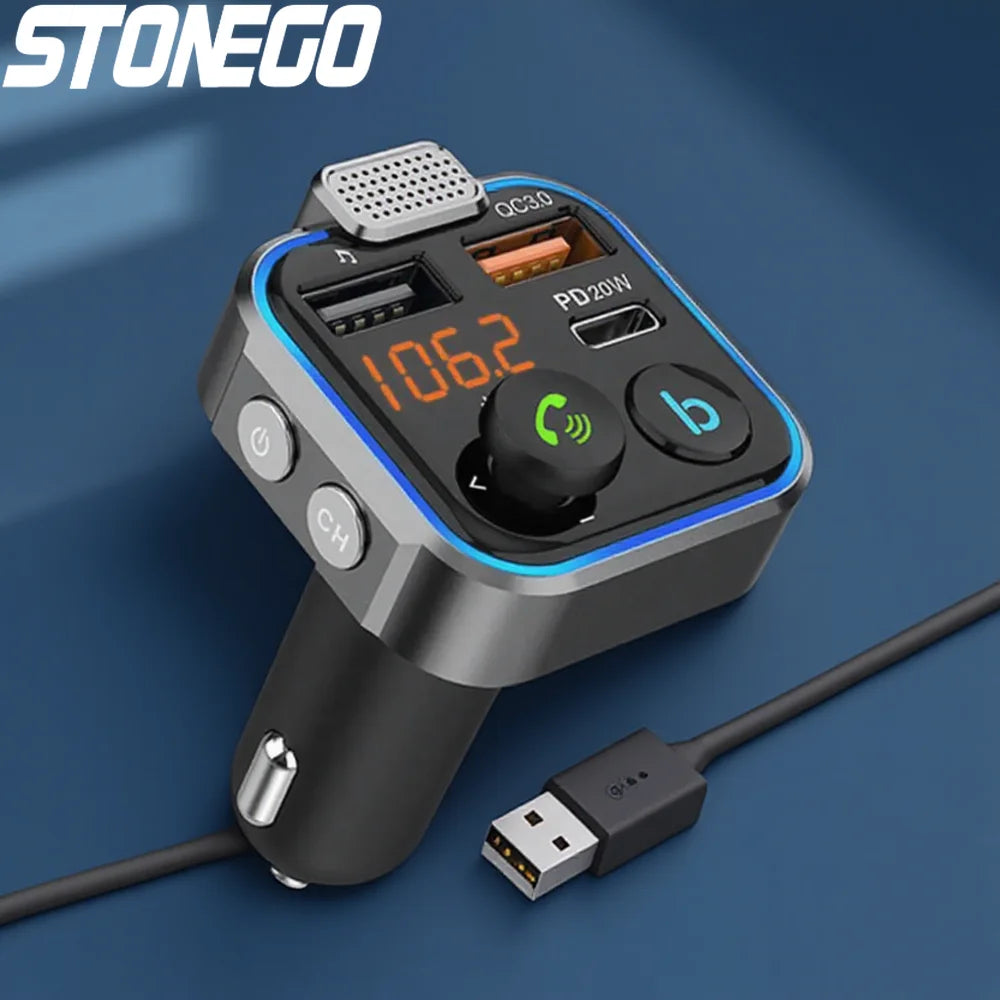 Bluetooth 5 0 FM Transmitter QC3 0 Fast Charger MP3 Player Car Wireless Audio Receiver Hands Free Car Charger Adapter for Phone