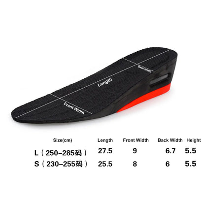 Height Increase Shoes Pad Size L Insoles Comfortable Breathable Shoe Inserts for Men Women Reduce Foot Fatigue
