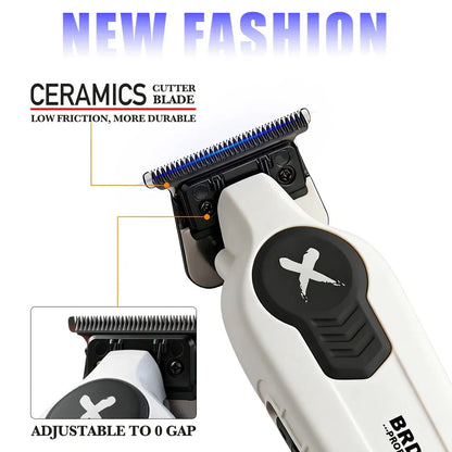 Professional Cordless Barber White Kit For Men Hair Clipper 7500RPM  Electric Hair Trimmer 7700RPM X Series Shaver 8000RPM With
