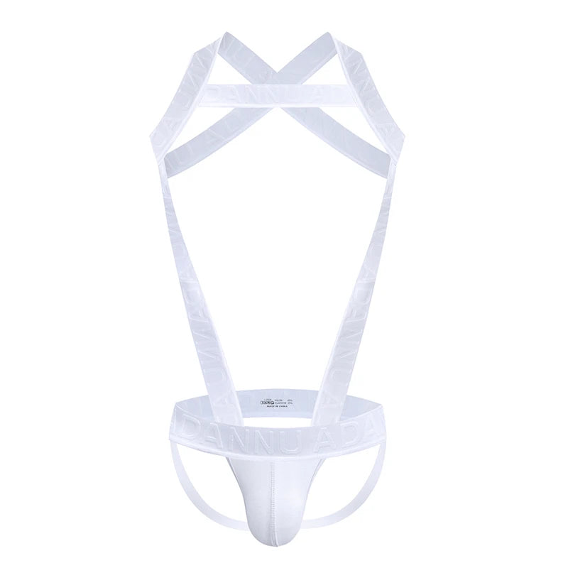 Men's Harness Straps Sexy Body Bondage Bra Underwear Nightclub Erotic Costume Hollow Out Performance Tank Top Clothing Corset