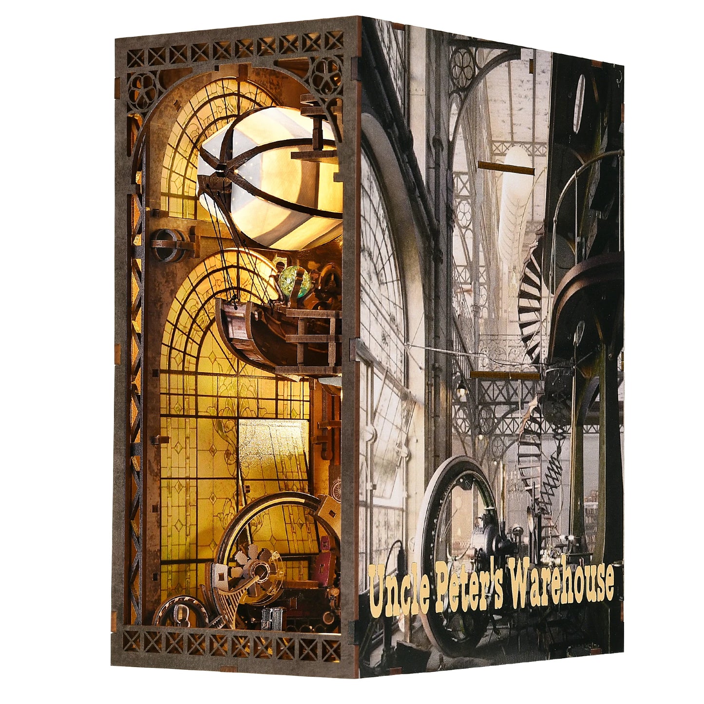 Book Nook Kit The Creation Room DIY Wooden Puzzle Workshop Balloon Ship Bookshelf Dollhouse Model Bookend Building Home Deco