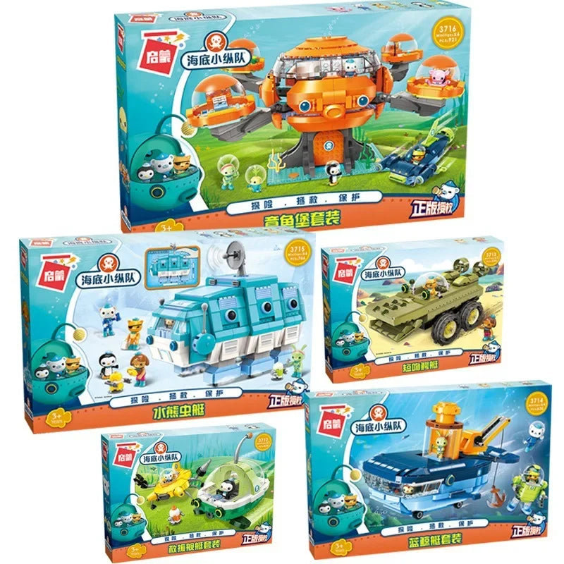 TV Cartoon Octonuts Genuine Authorized Building Blocks Model Octopus Castle Kids Toy Gift Set Christmas Gifts