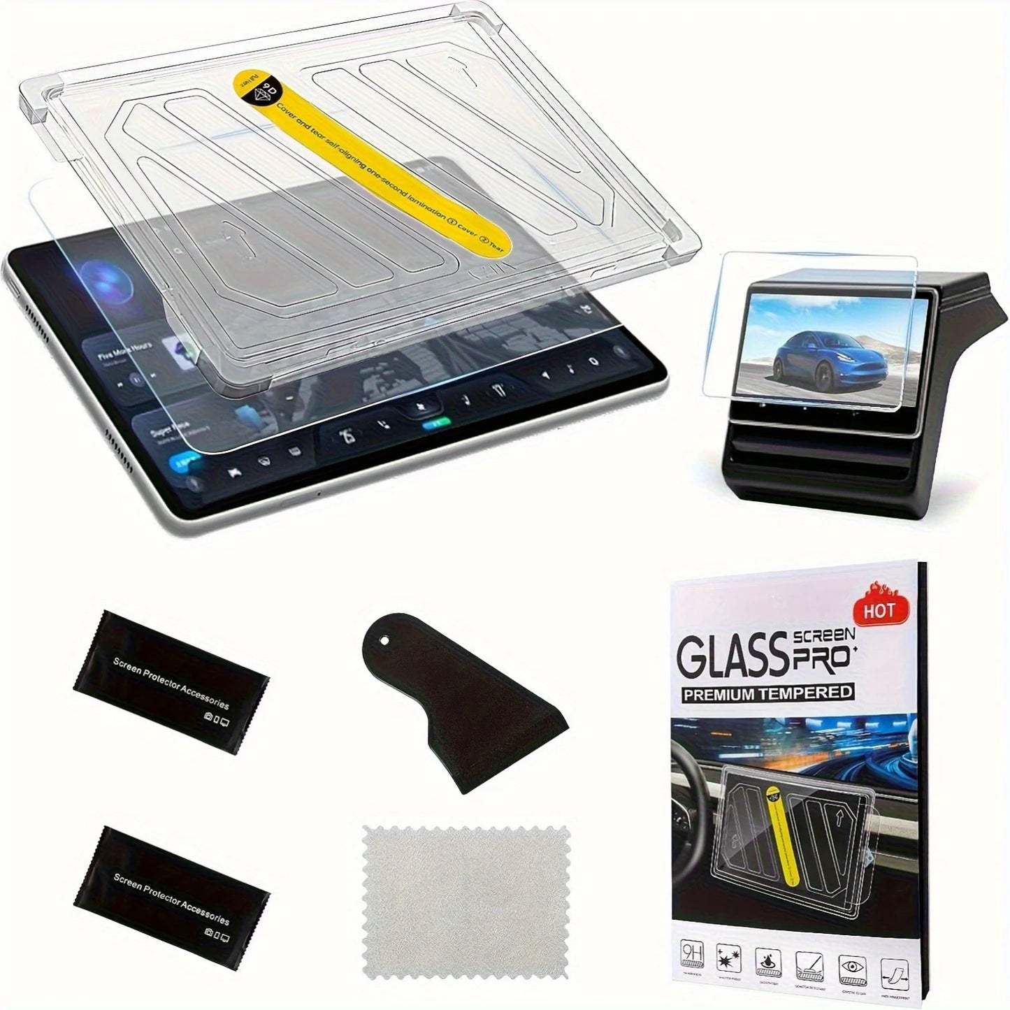 For Tesla Model 3 Y Highland 2025  HD Tempered Glass Screen With Dust-Free Film Touch Screen Protection Steel Glass Film