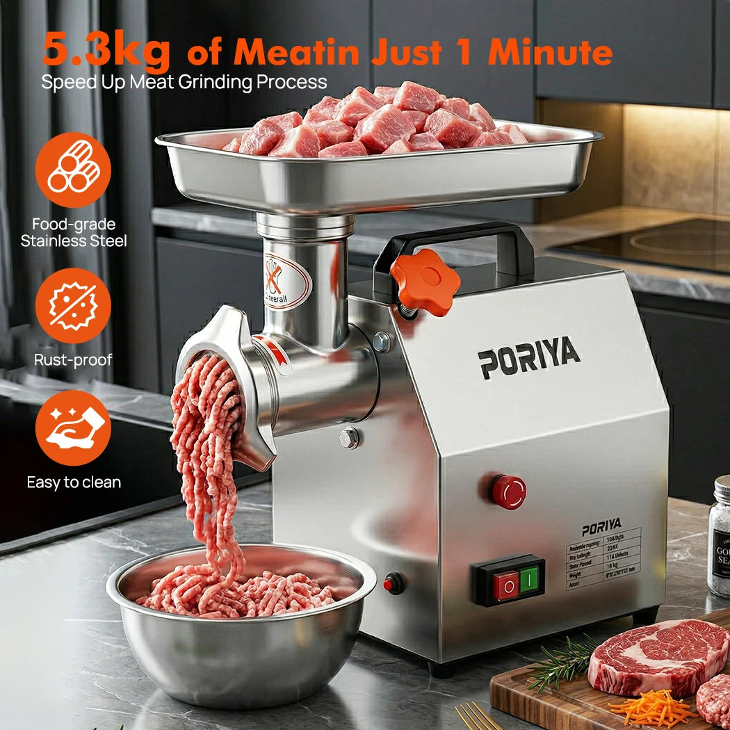 2200W 320KG/H Commercial Meat Grinder Mincer Sausage Filler Industrial Electric