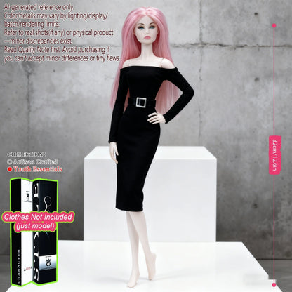 12.6in 1/6 Ball-Jointed BJD/MJD - 12-Joint Posable, Realistic Skin, Collector’s Premium Gift (Figure Only)