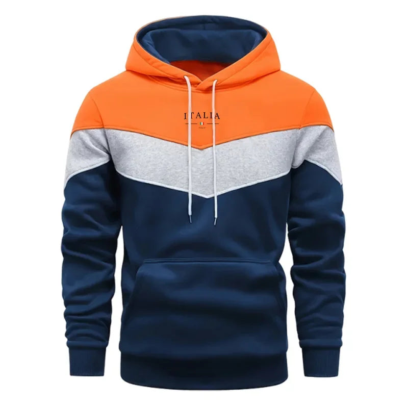 Italy Fashion Men Casual Sportswear Set Hooded Sweatshirt Winter Jogger Tracksuit Autumn Urban Fashion Hoodies Black Sweatpants