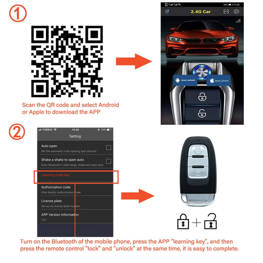 Universal APP Car Alarm Auto Start Stop System Remote Starter With Autostart Engine Ignition Button For Car Keyless Entry Kit