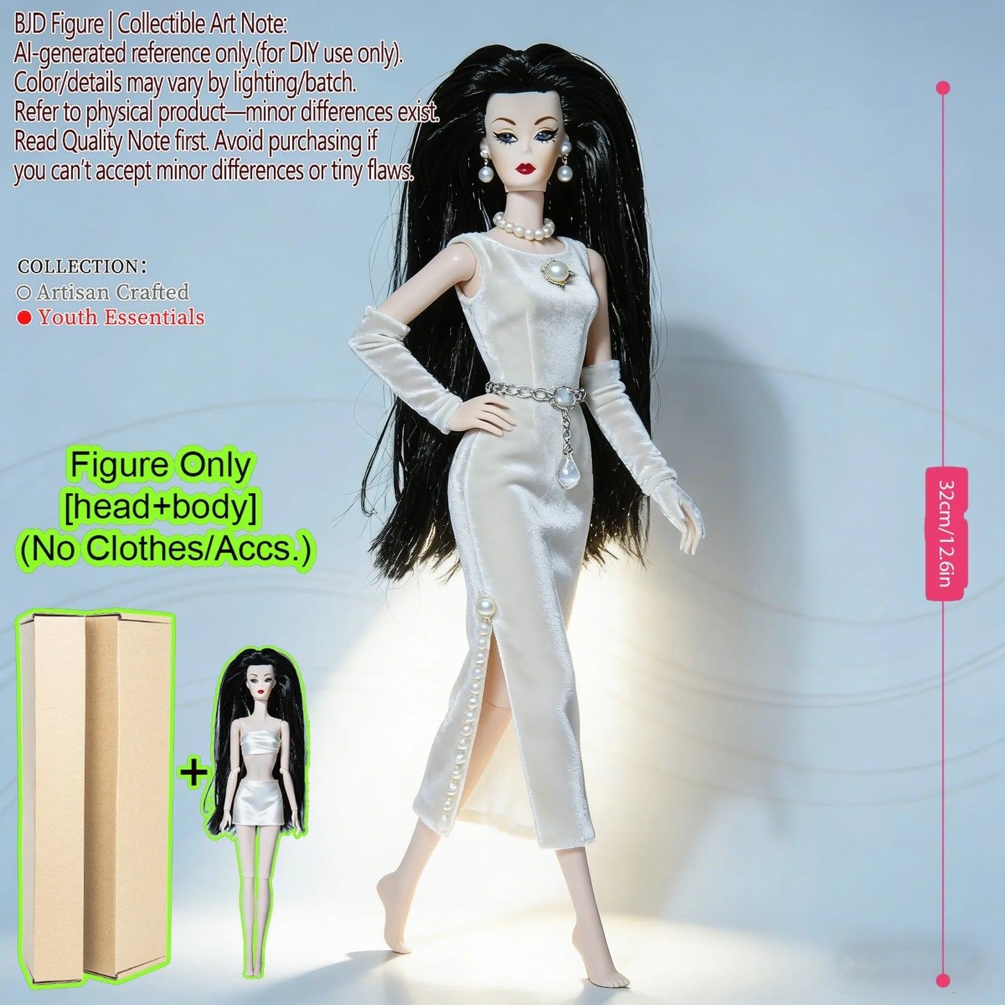 BJD MJD 1/6 Realistic Supermodel Doll 12.6 Inch Ball Jointed Articulated Posable Collectible NoClothes