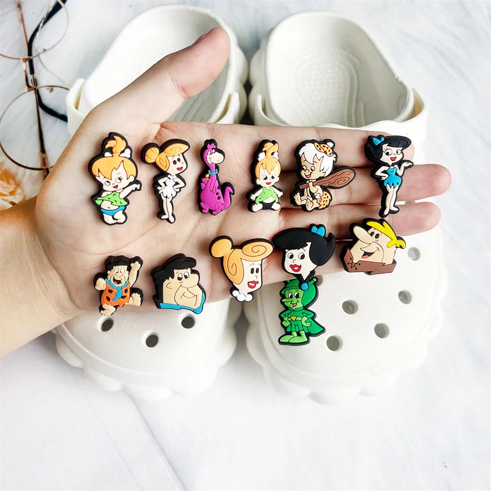 1-100pcs Primitive Man Shoe Charms Cartoon PVC Shoe Accessories DIY Decoration for Classic Clog Sandal Kids Gifts